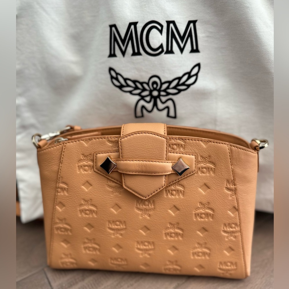 MCM Tan Leather Crossbody Bag